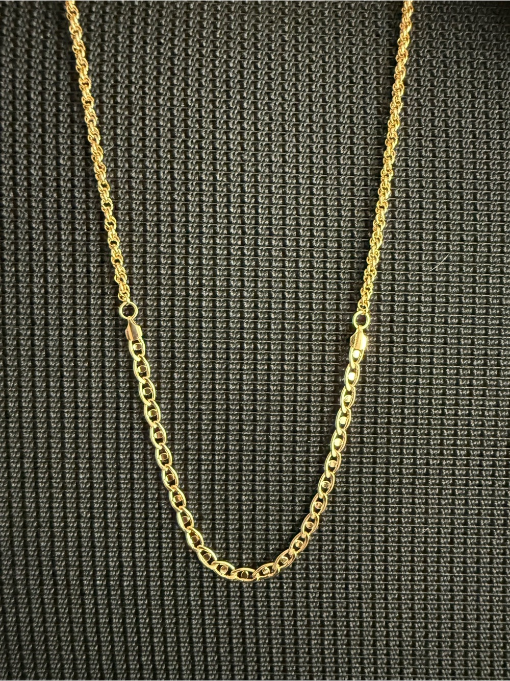18K Gold Filled Two Style Chain Necklace - Rope/Gucci *NEW